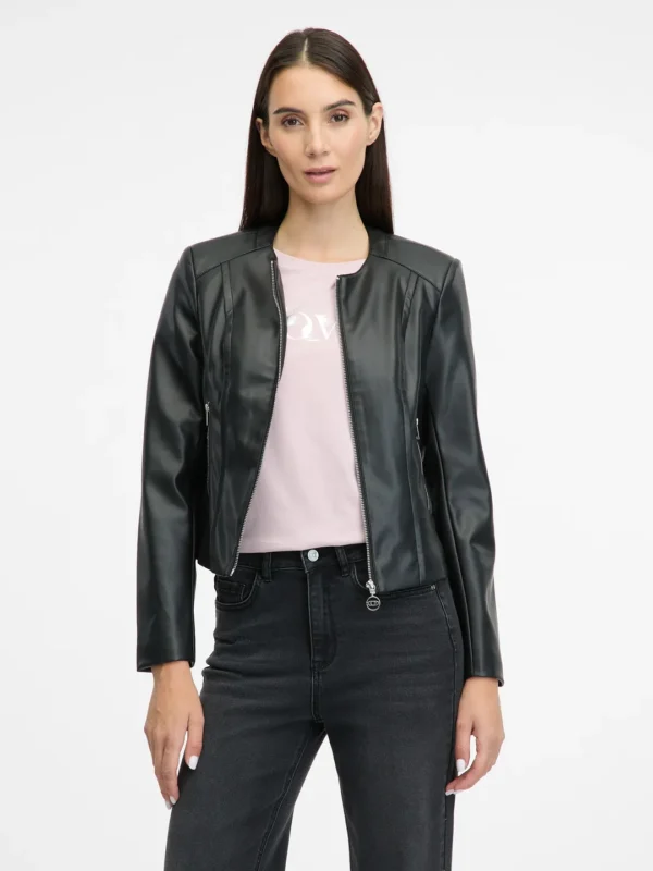 Black leather jacket